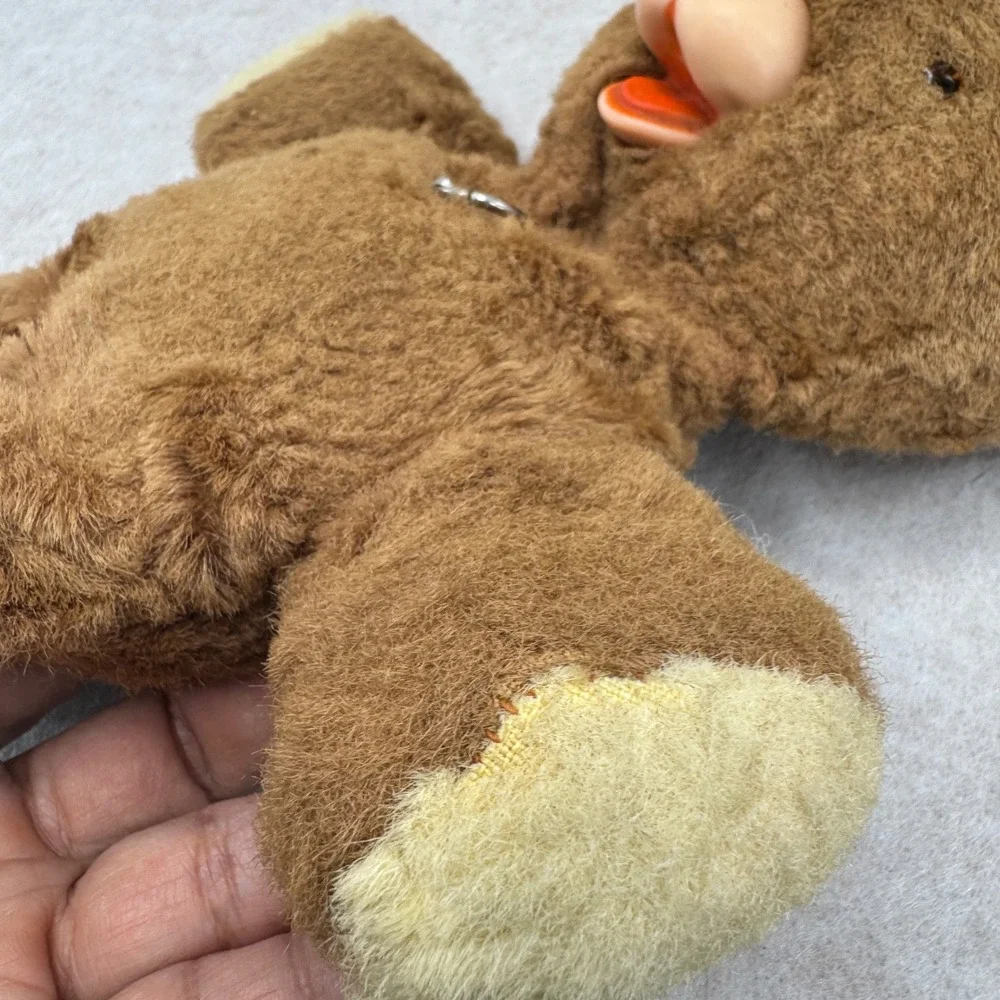 Vintage‎ 1950s Brown Teddy Bear Plush Wind up Musical Rubber Muzzle 12